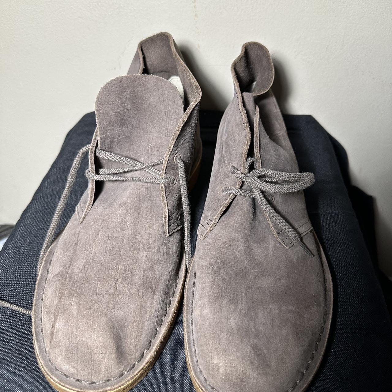 Taupe distressed hotsell suede clarks