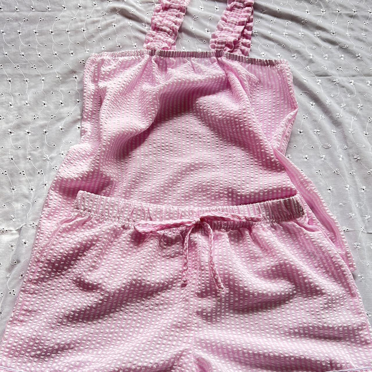 Pink gingham Barbie style pajamas 🎀 Seersucker... Depop