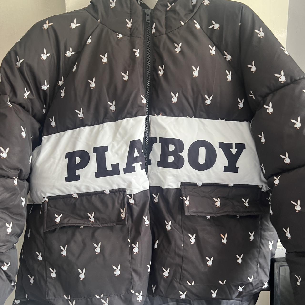 Depop Missguided Playboy Puffer Jacket Brown Playboy Puffer Jacket