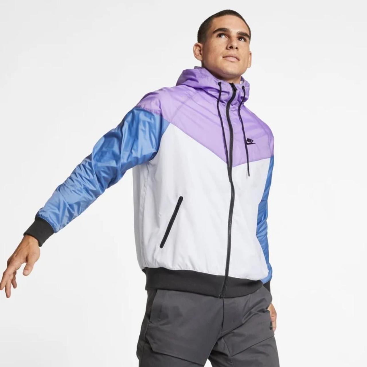 purple and white nike windbreaker