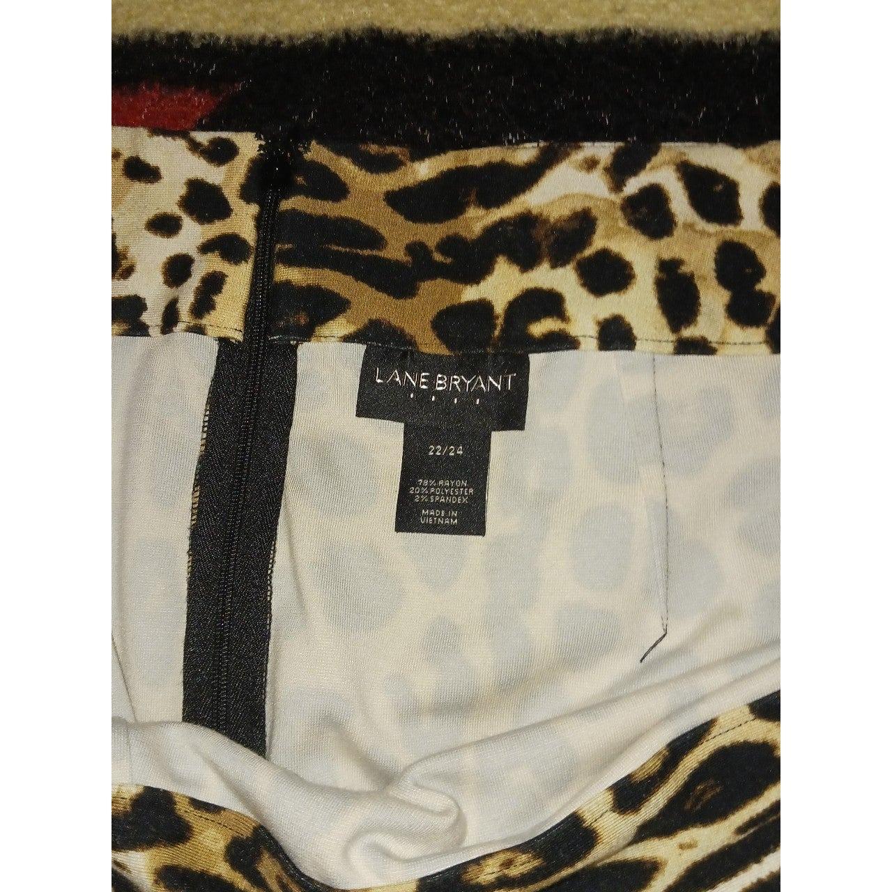 Lane Bryant 22/24 leopard print mini skirt slit zip... - Depop