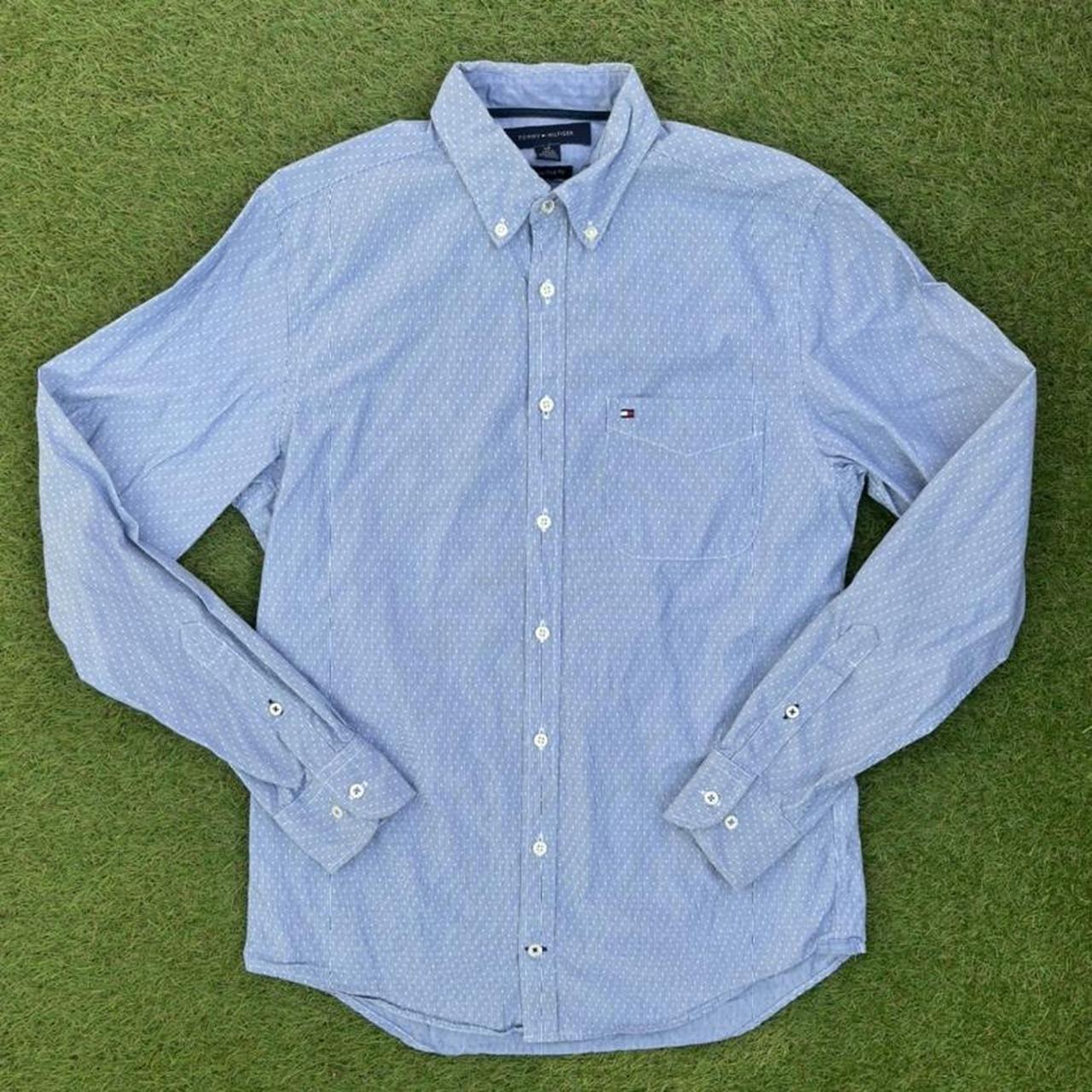 Tommy Hilfiger Mens Blue Shirt Depop 5496