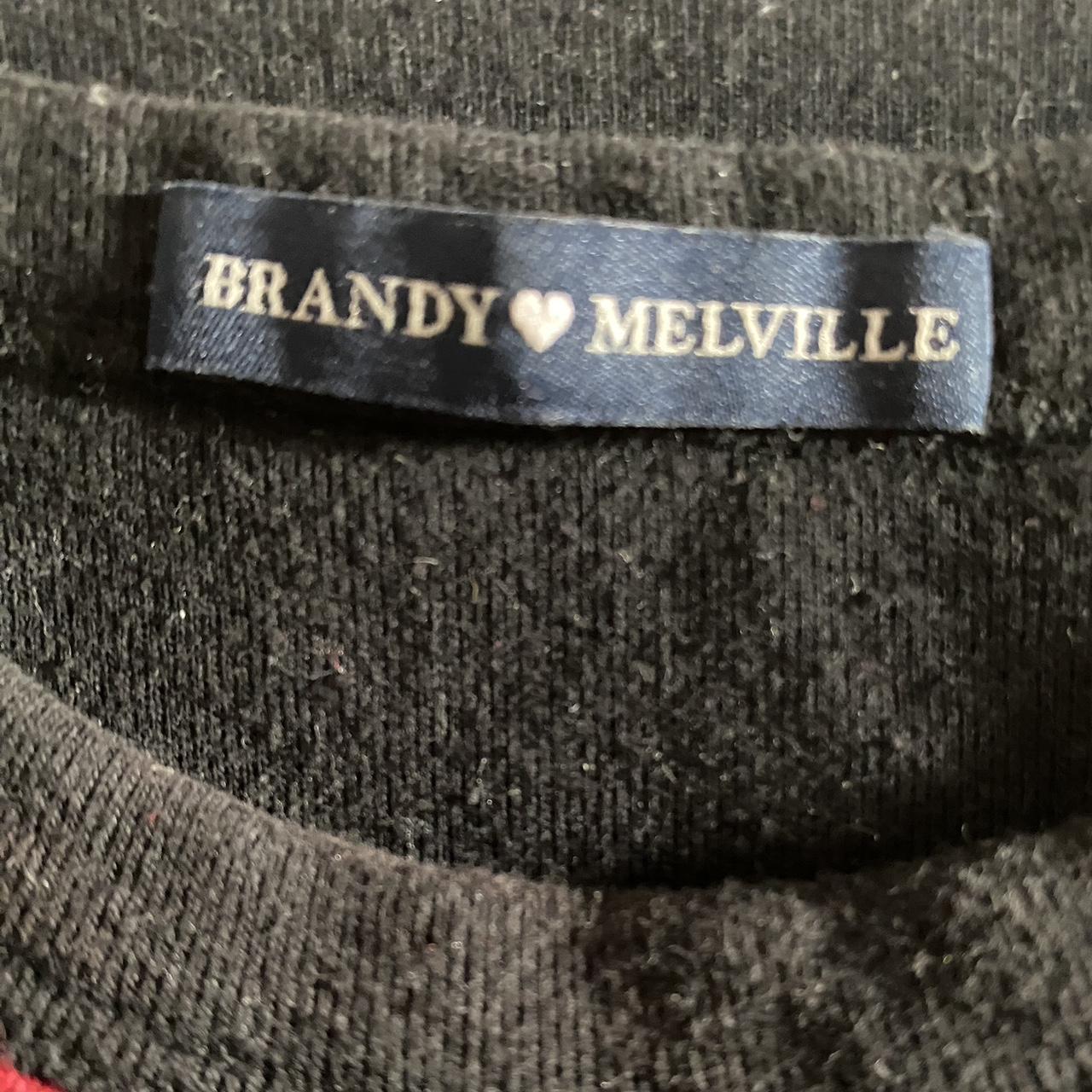 Brandy Melville Women's Black and Red Croptop Depop