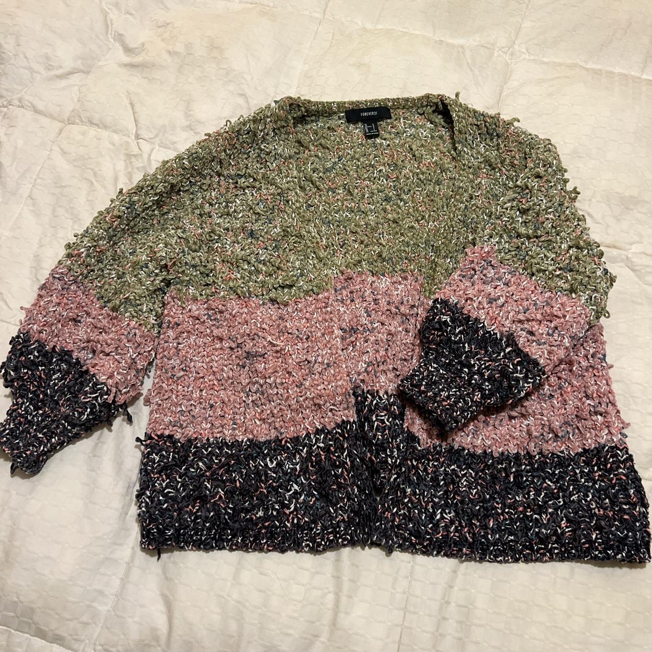 Shaggy knit cardigan - Depop