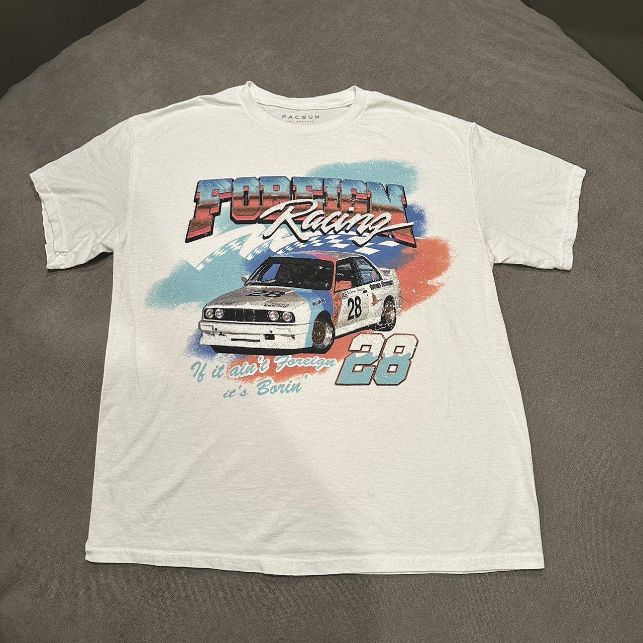 Pacsun Men's Foreign Racing T-Shirt in White - Size XL