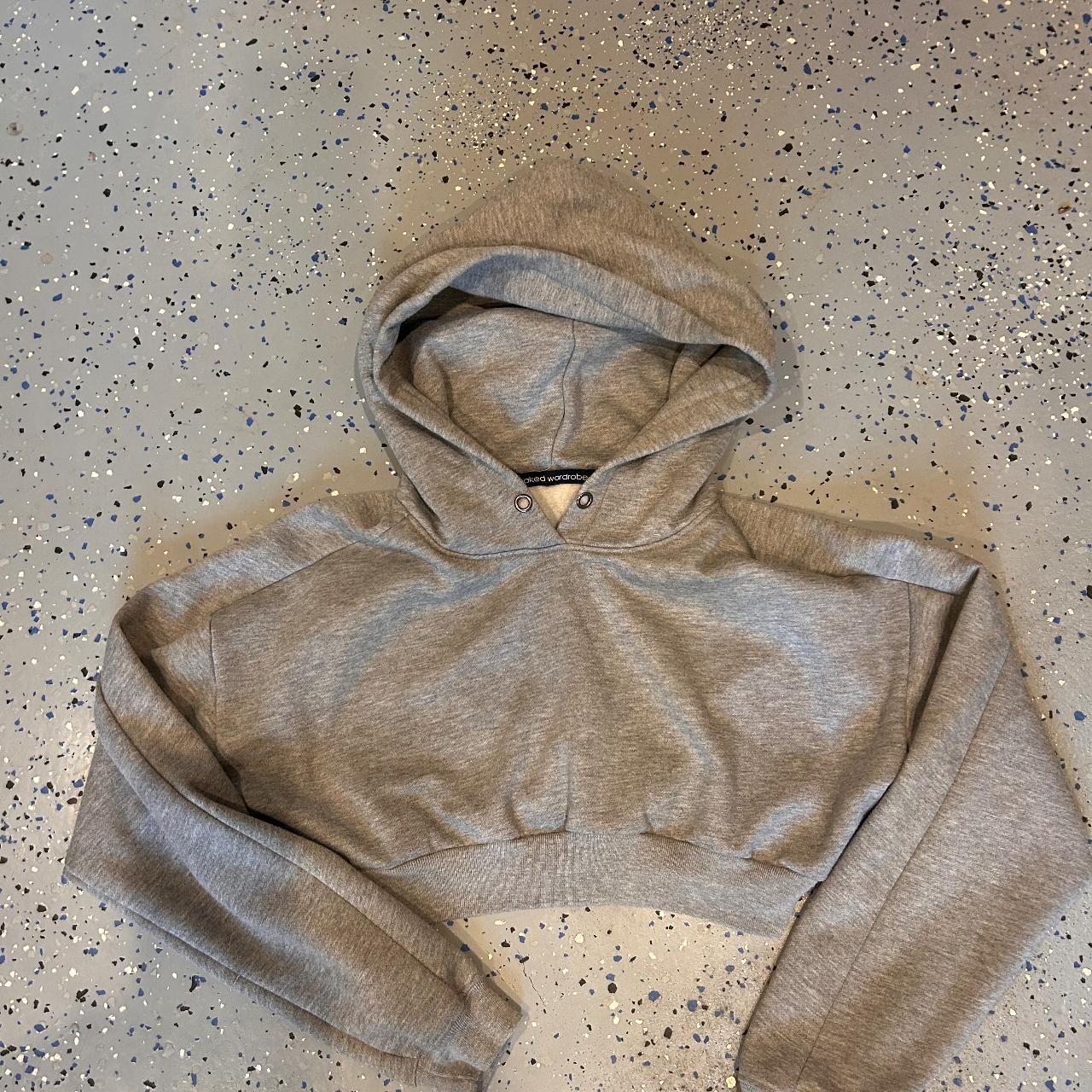 Naked Wardrobe Grey Cropped Hoodie #cute #comfy... - Depop