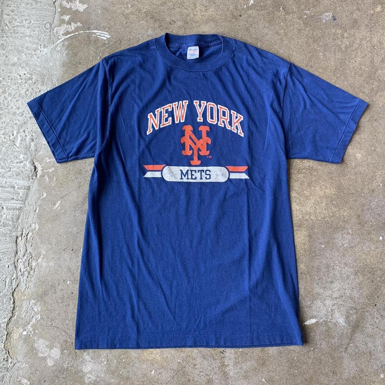 Vintage 80s Champion New York Mets MLB T-shirt.... - Depop