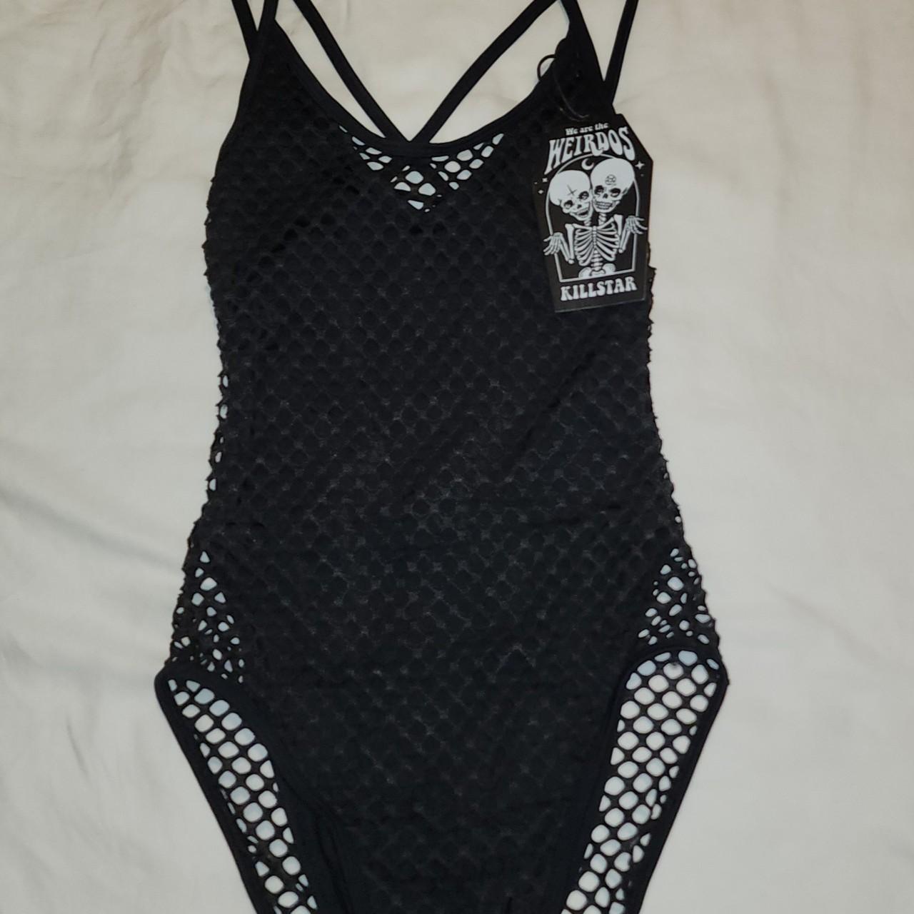 Dolls Kill Swimsuit. Mesh and strappy star back Depop