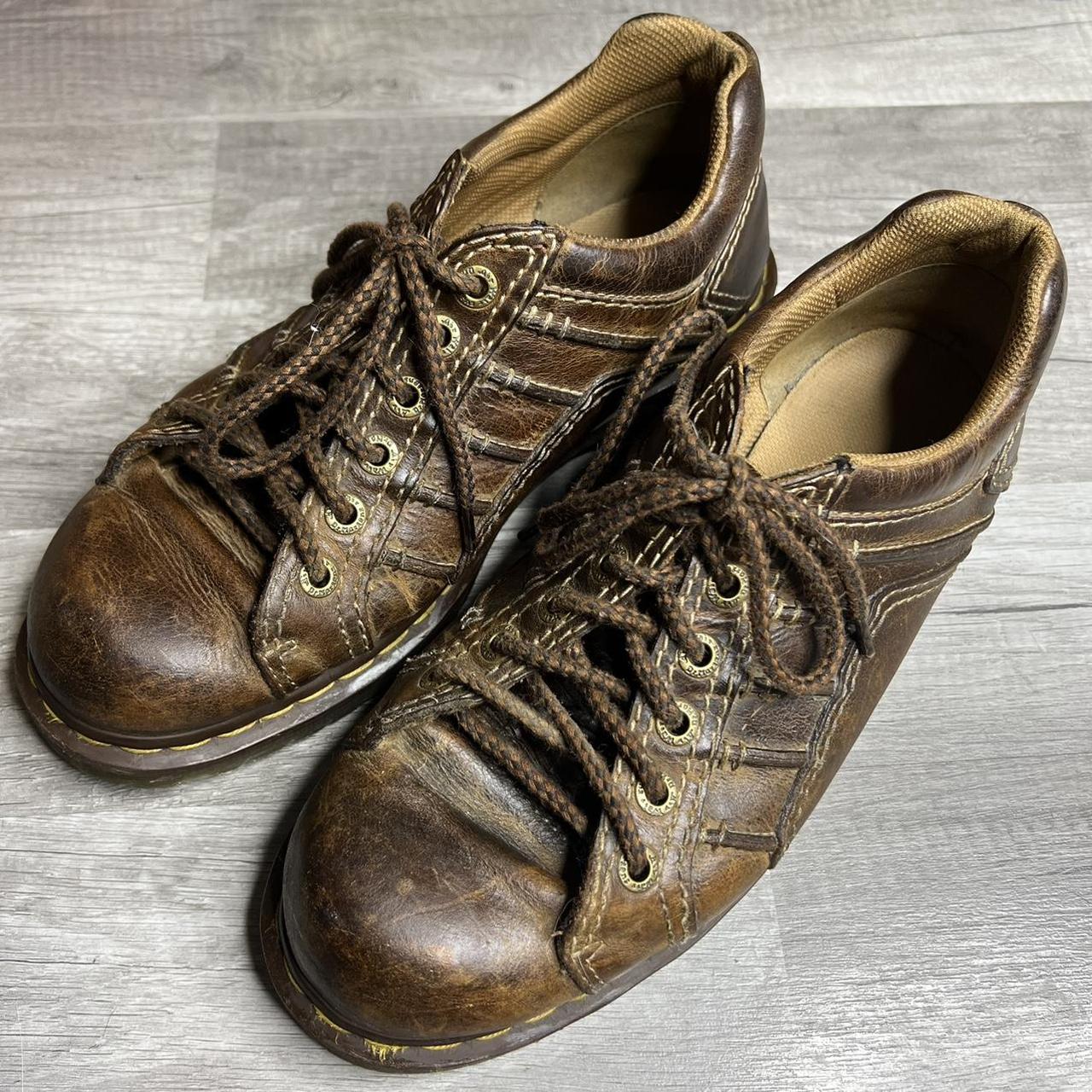 Dr. Martens Keith Shoes Brown Distressed Leather... - Depop