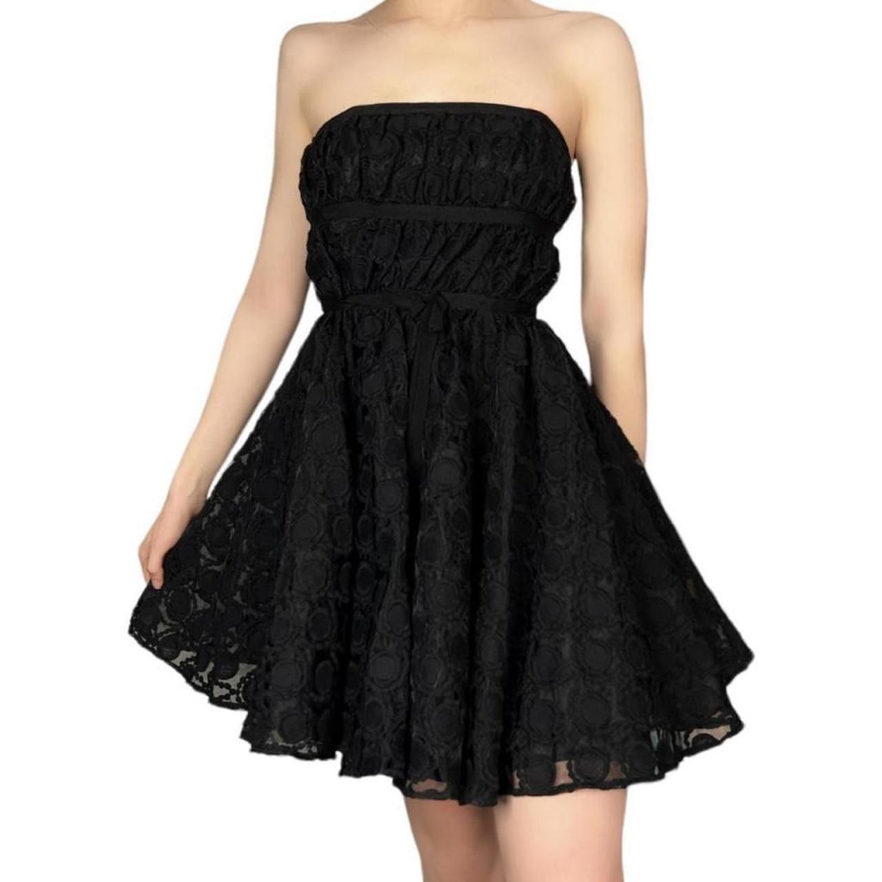 Short black clearance puffy dress