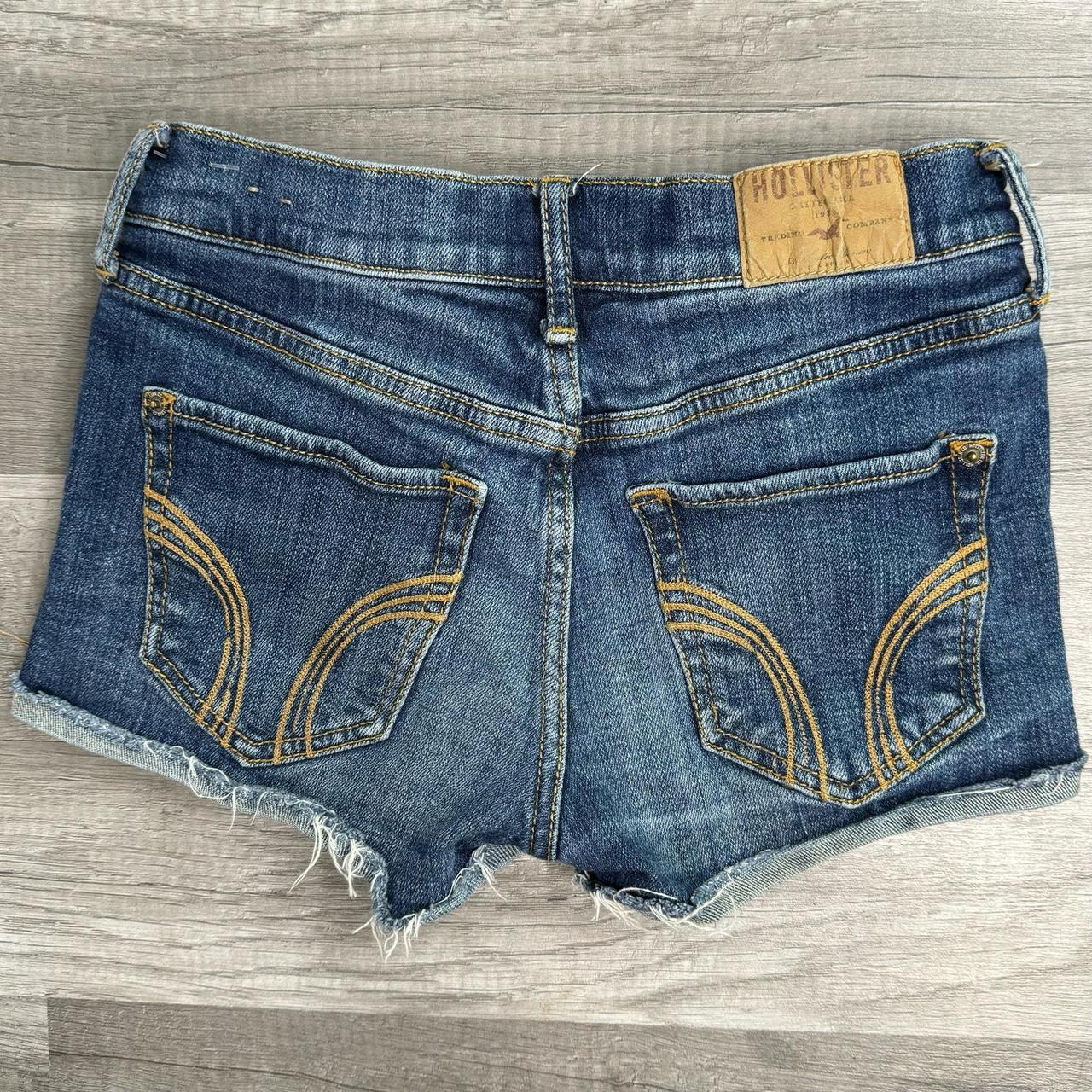 Y2K Hollister Low Rise Denim Jean Micro Shorts Size... - Depop