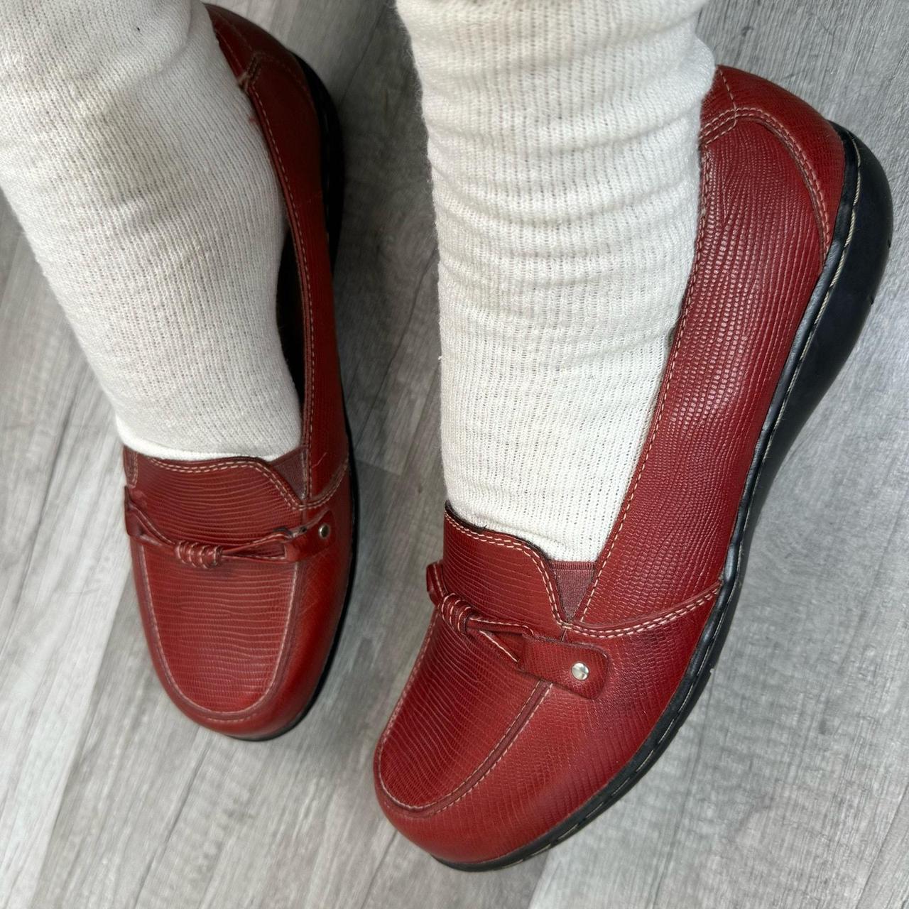 Clarks fashion red loafers