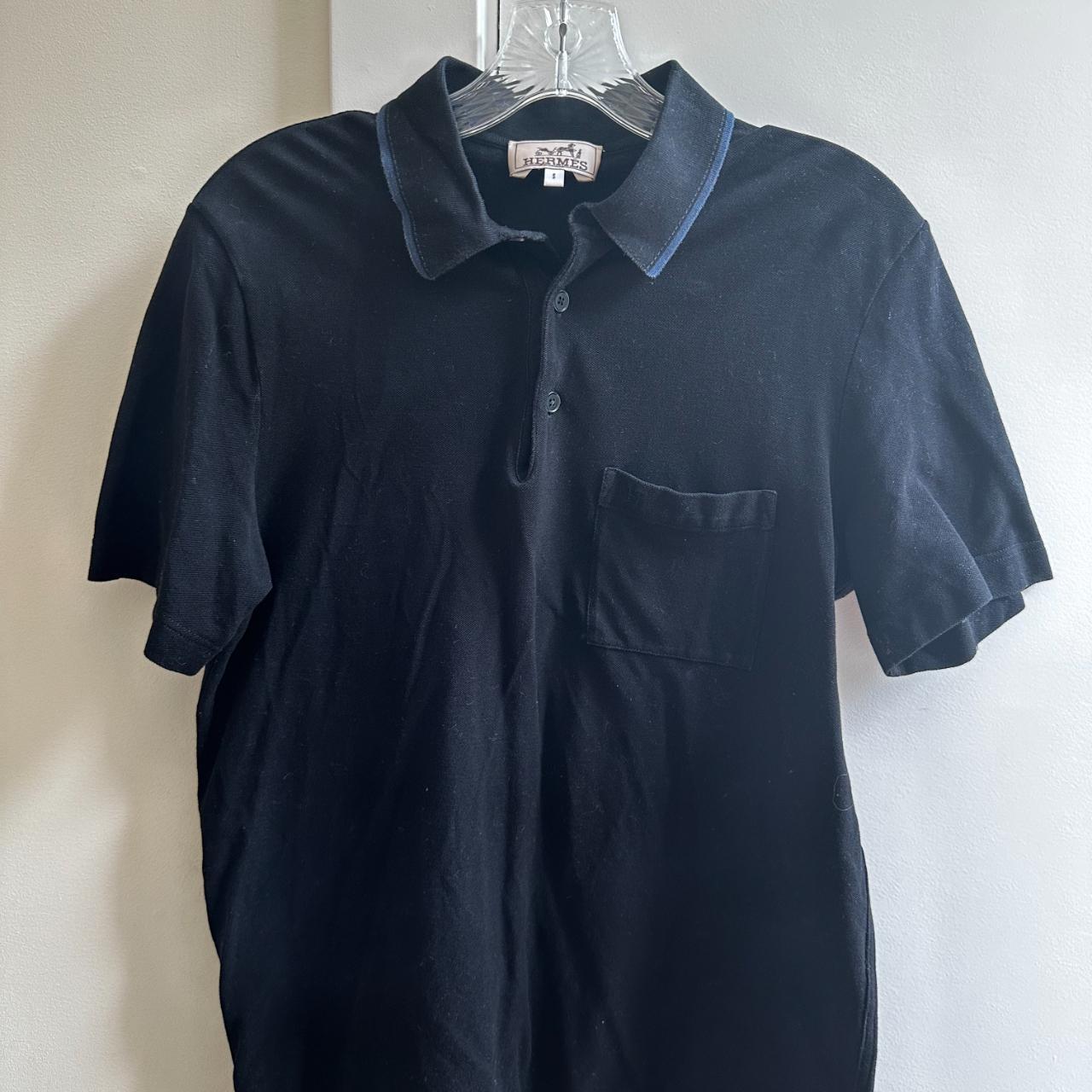 Authentic Mens Hermes Polo size Small. Black with a... - Depop