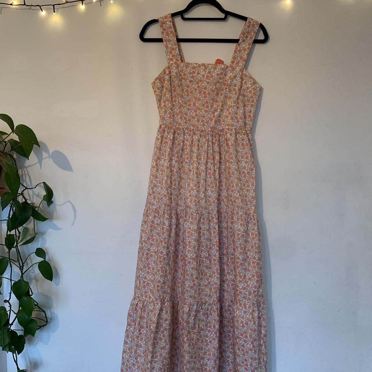 Brandnew unworn orange floral summer dress with... Depop