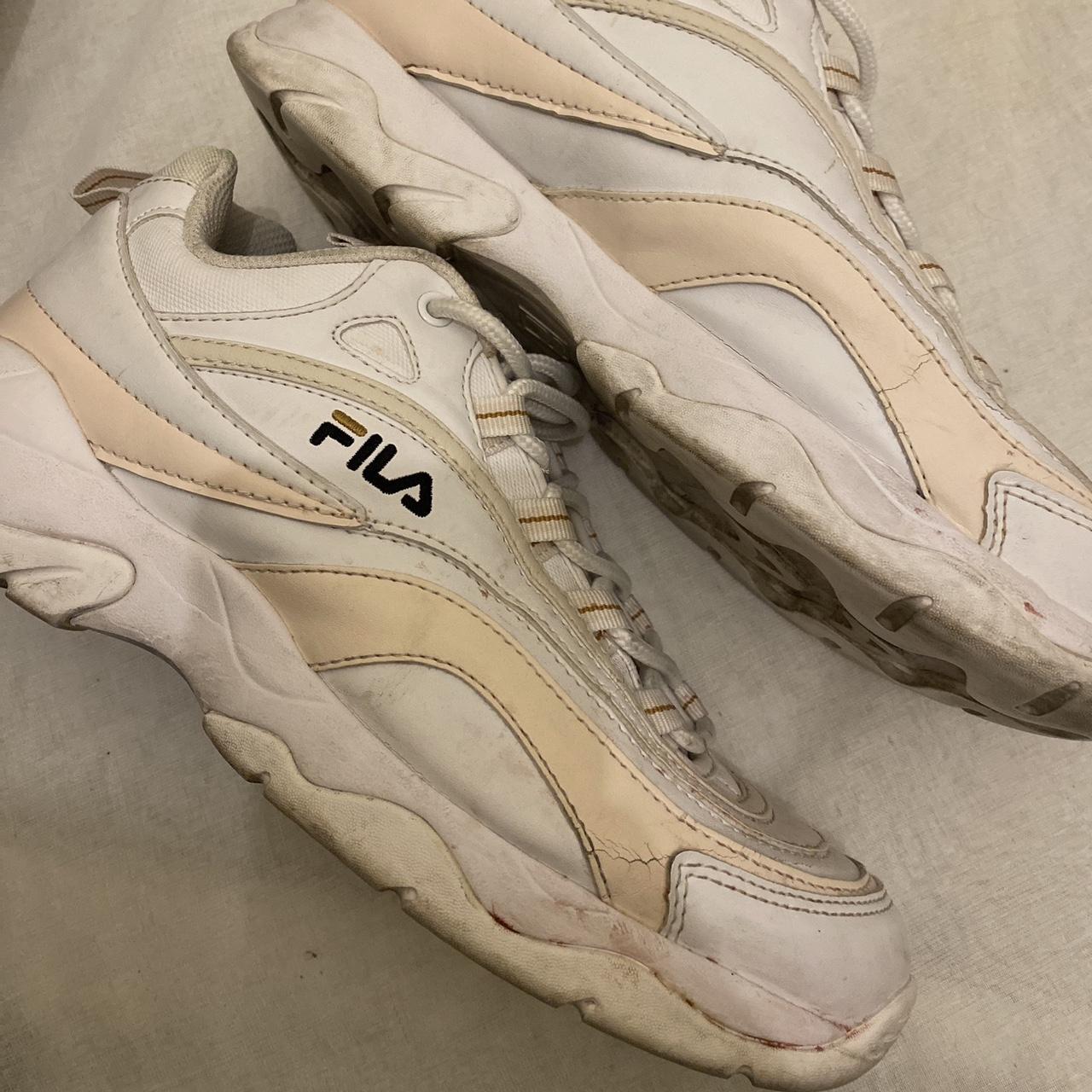 jd white fila trainers