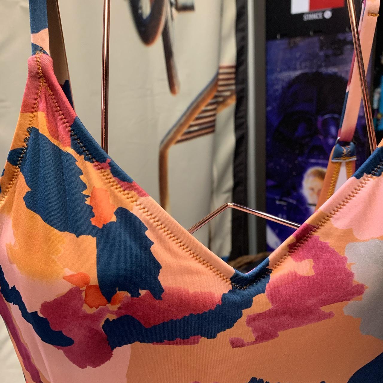 Quiksilver Women's Orange and Tan Swimsuitonepiece Depop