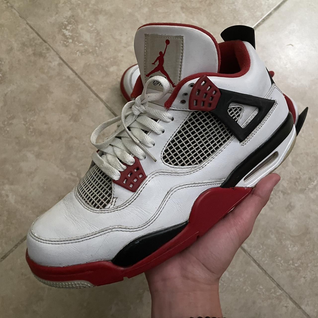 Jordan 4 fire red SIZE - 10.5 Re Painted sum parts... - Depop