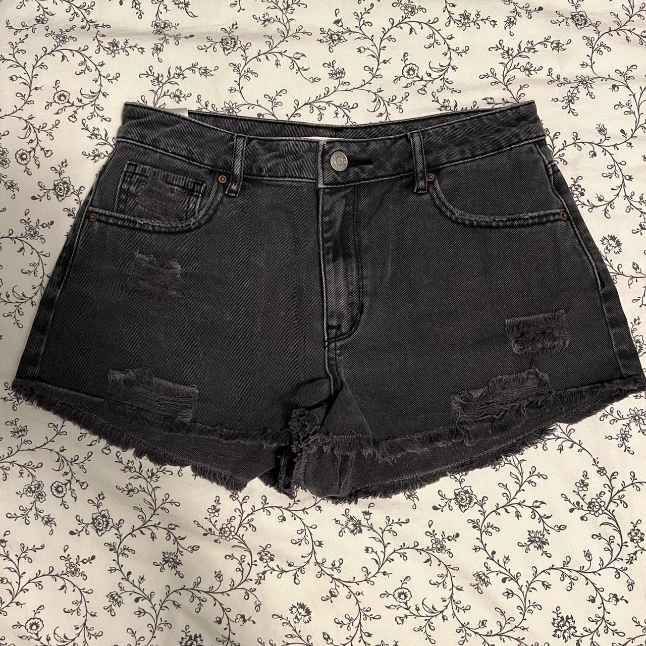 pacsun black distressed shorts - Depop