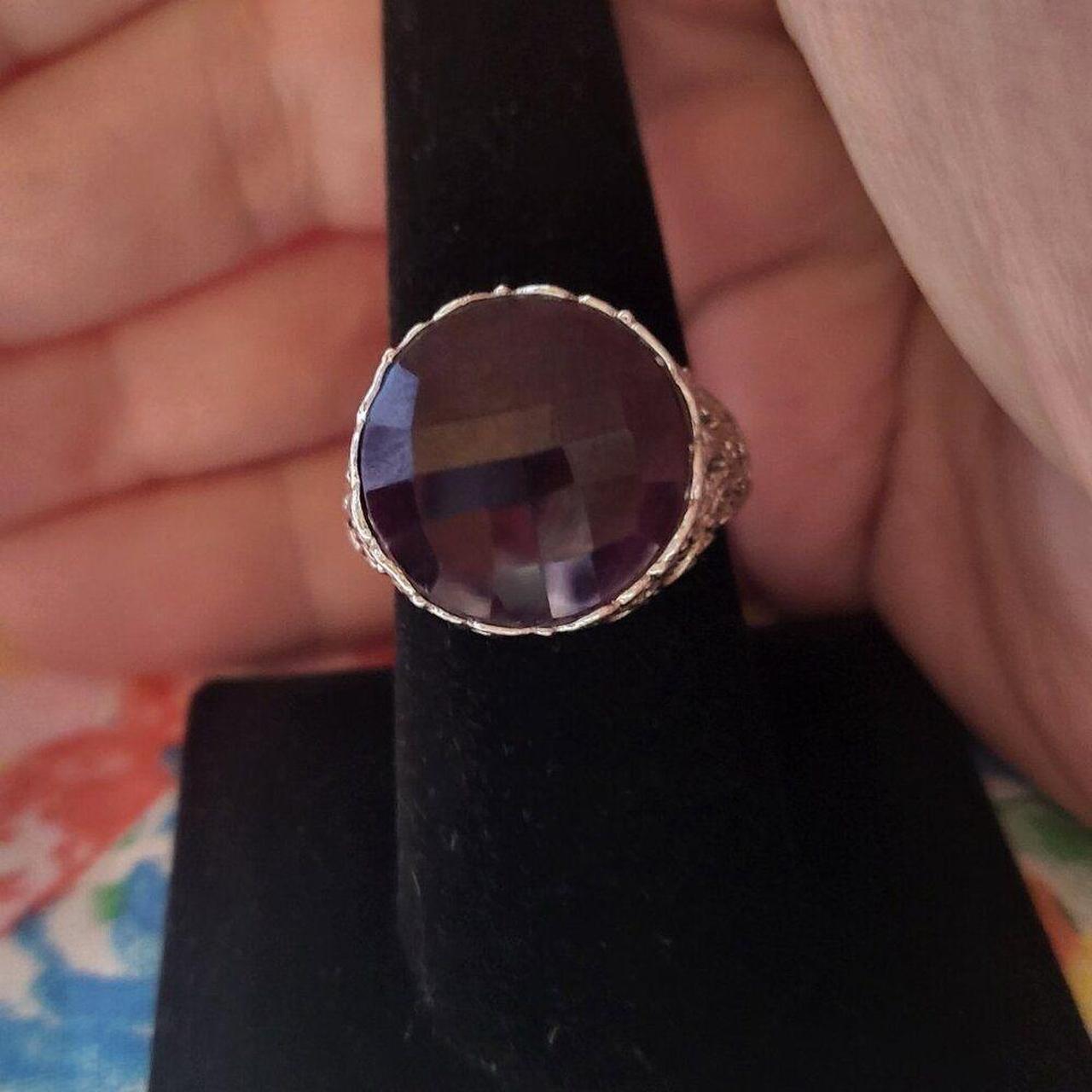 Source Unknown Women's Ring - White/Black – Large… - image 1