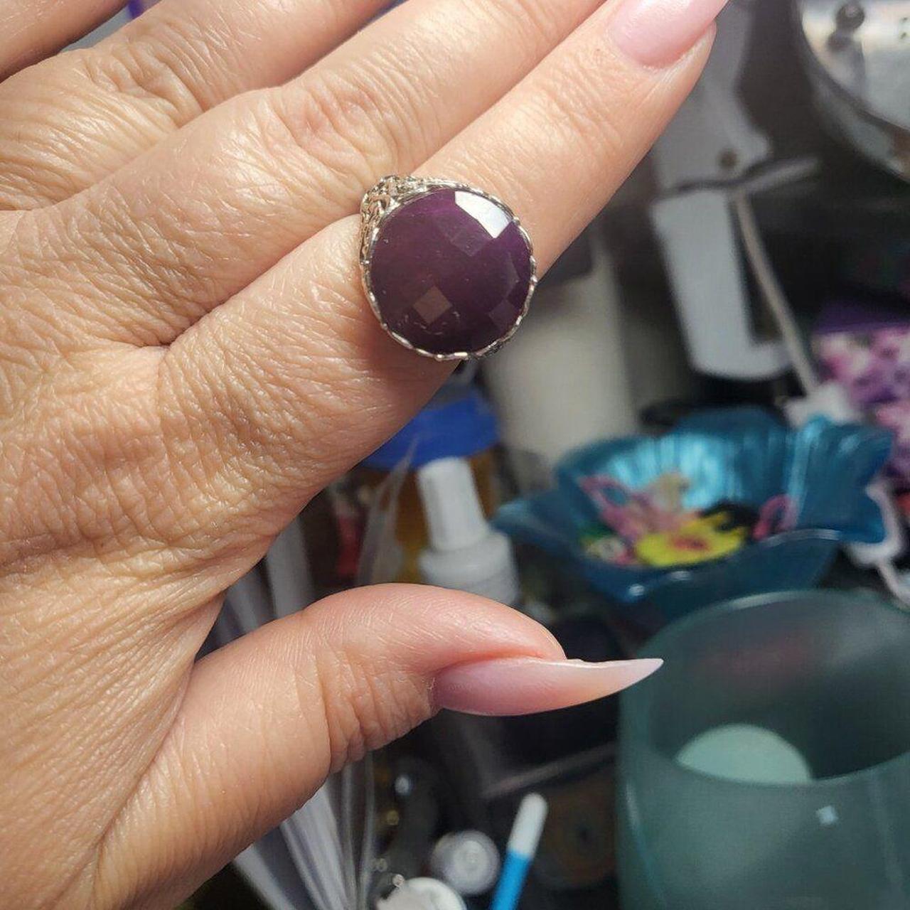 Source Unknown Women's Ring - White/Black – Large… - image 3