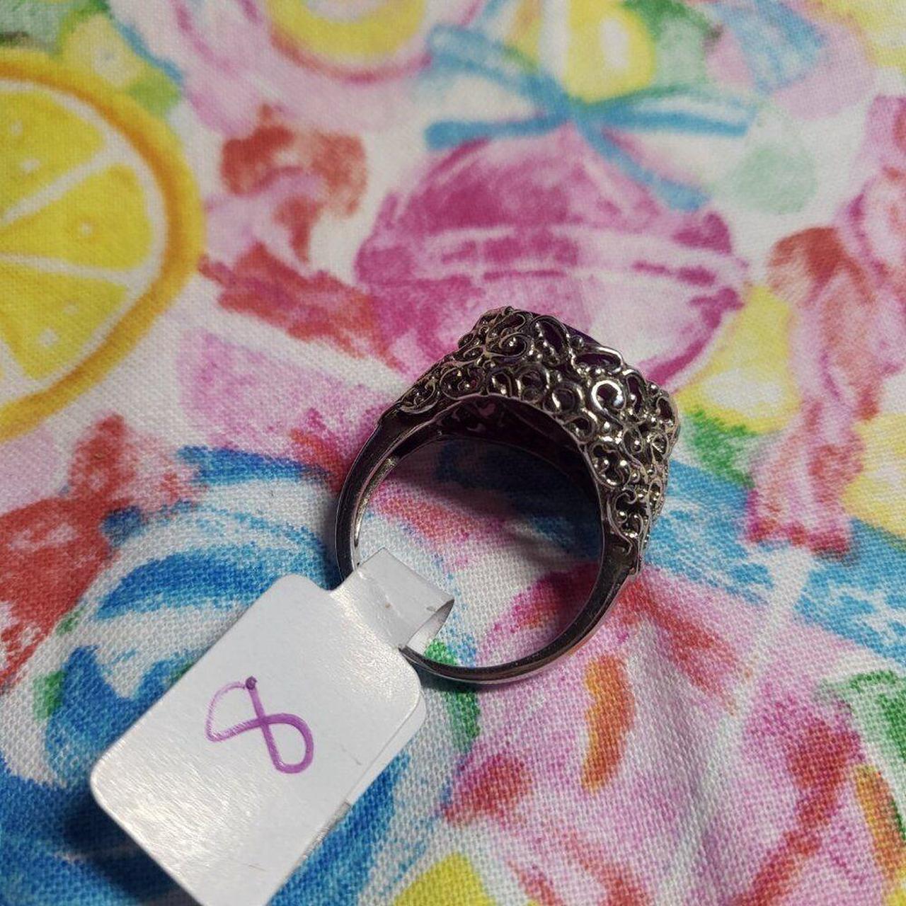 Source Unknown Women's Ring - White/Black – Large… - image 4