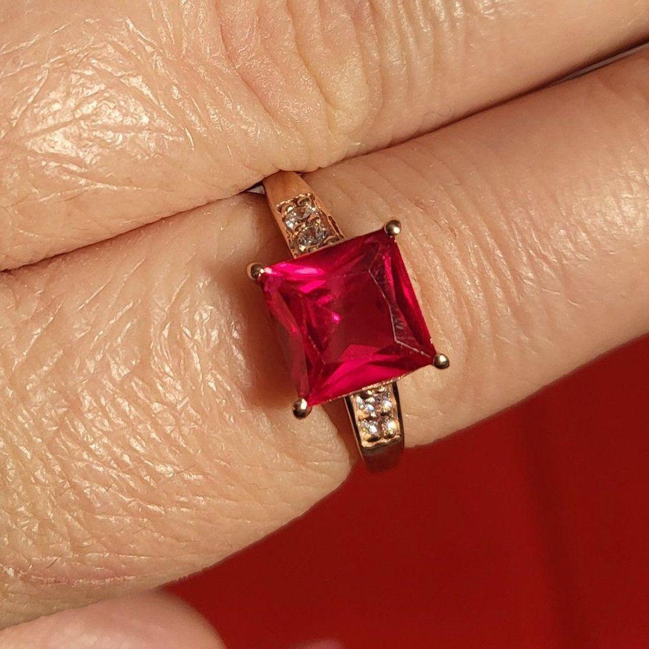 Source Unknown Women's Ring - Red/Gold – Simulate… - image 2