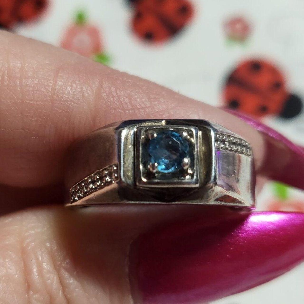 Source Unknown Men's Ring - Blue/Silver – Natural… - image 5