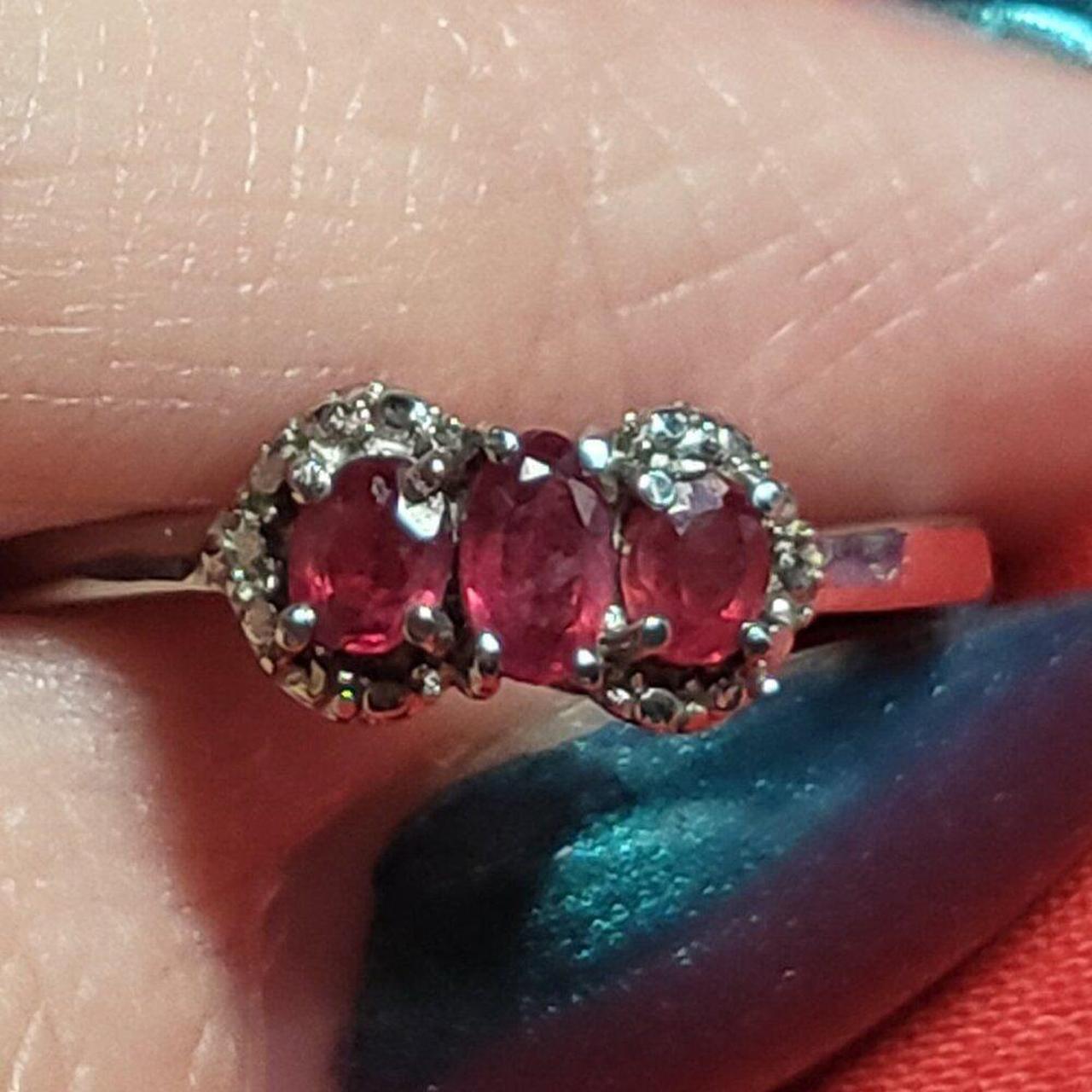 Source Unknown Women's Ring - Red/Silver – Ruby T… - image 3