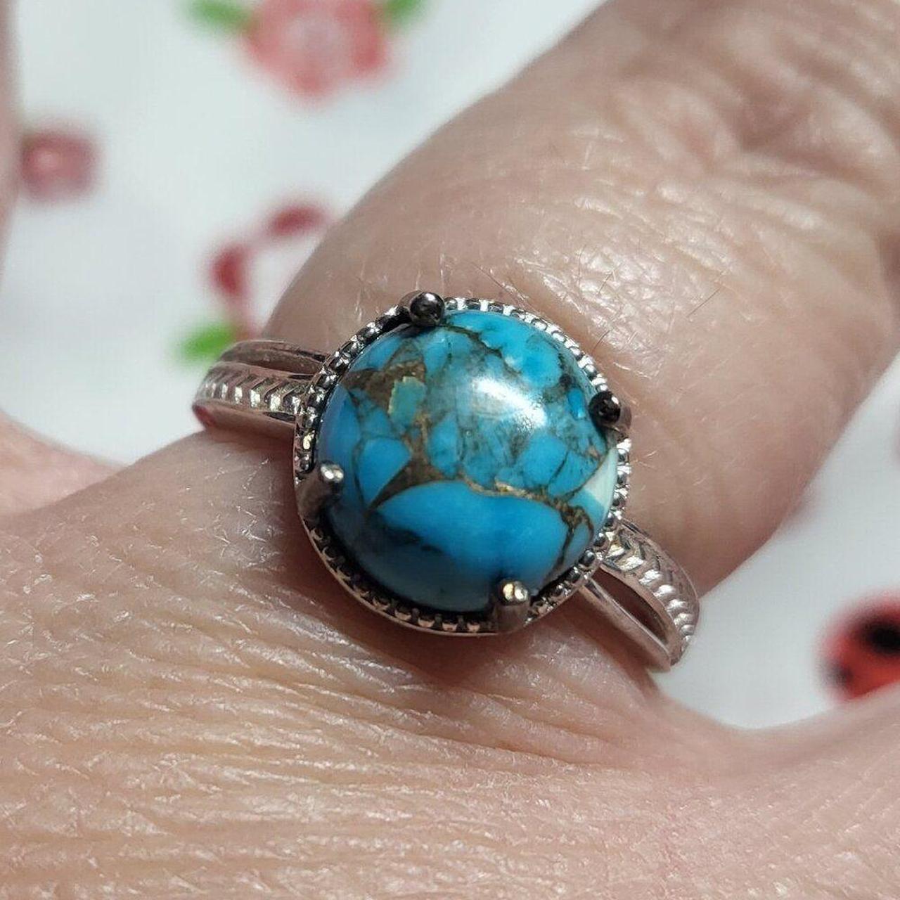 Source Unknown Women's Ring - Blue/Silver – Natur… - image 1