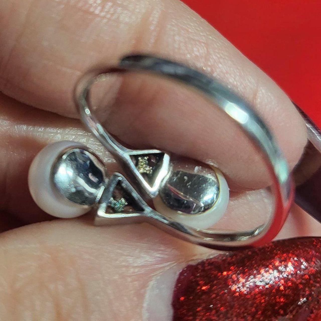 Source Unknown Women's Ring - White/Silver – Doub… - image 5