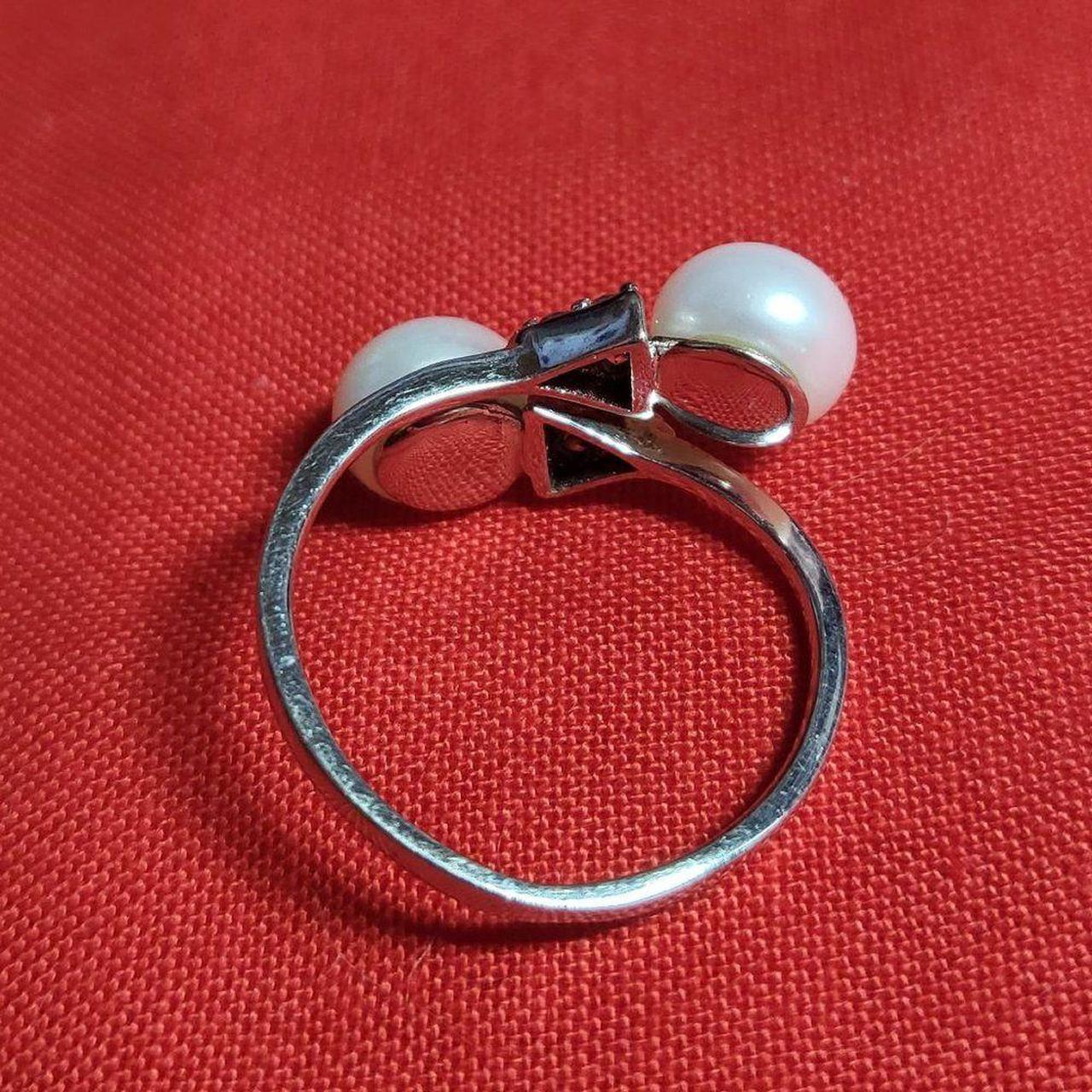 Source Unknown Women's Ring - White/Silver – Doub… - image 4