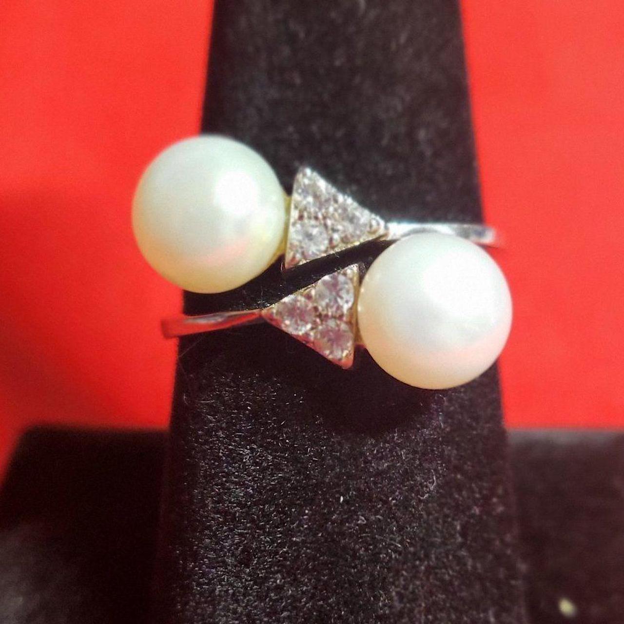 Source Unknown Women's Ring - White/Silver – Doub… - image 1