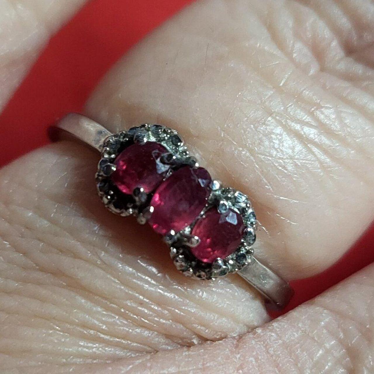 Source Unknown Women's Ring - Red/Silver – Ruby T… - image 2