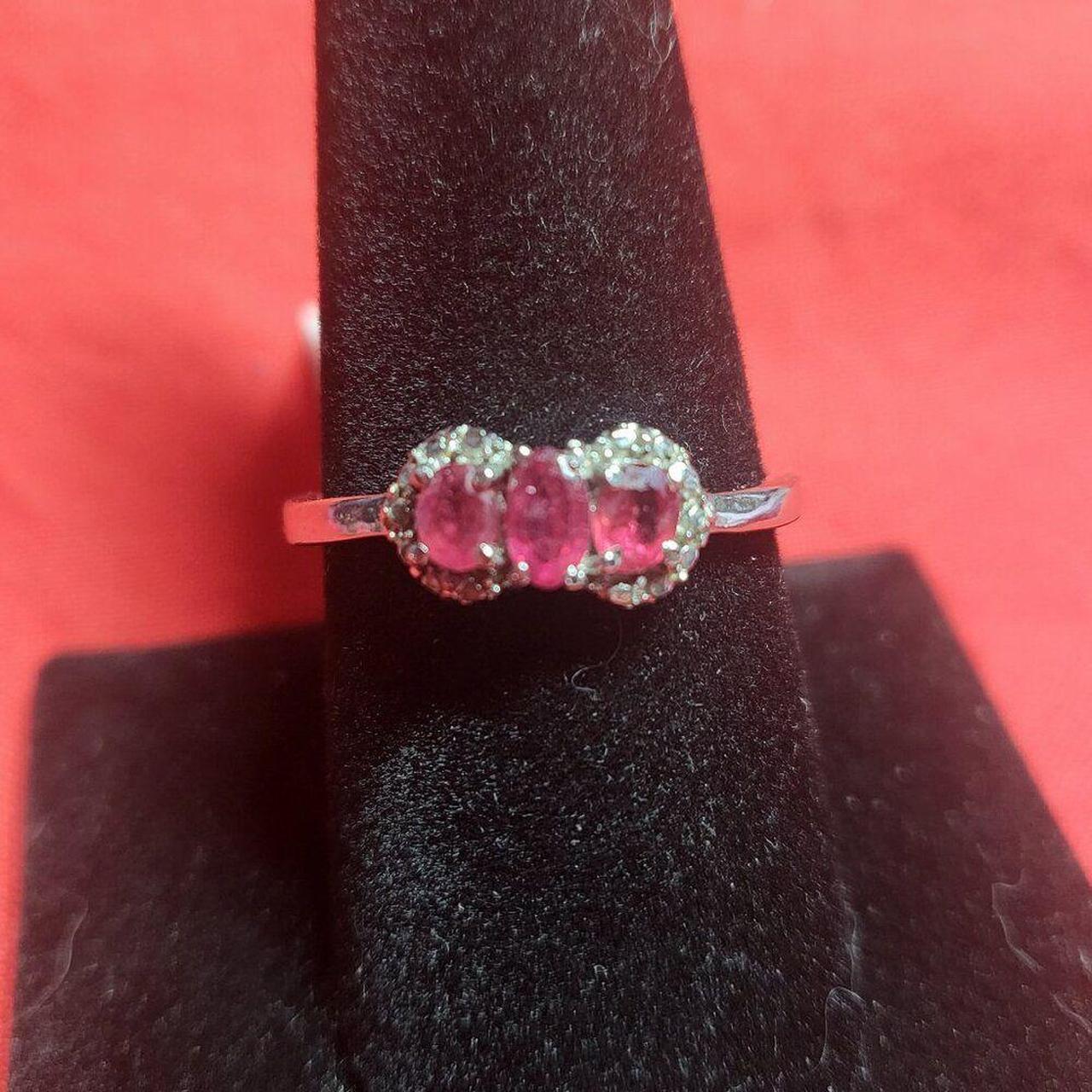 Source Unknown Women's Ring - Red/Silver – Ruby T… - image 1