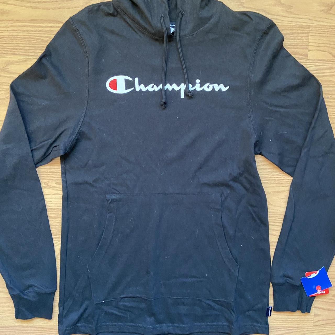 Size Small Black Champion Hoodie Brand new with. Depop