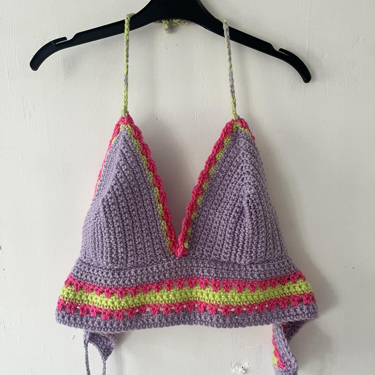 Hand made crochet crop tops! £20 Width: 29 inches... - Depop