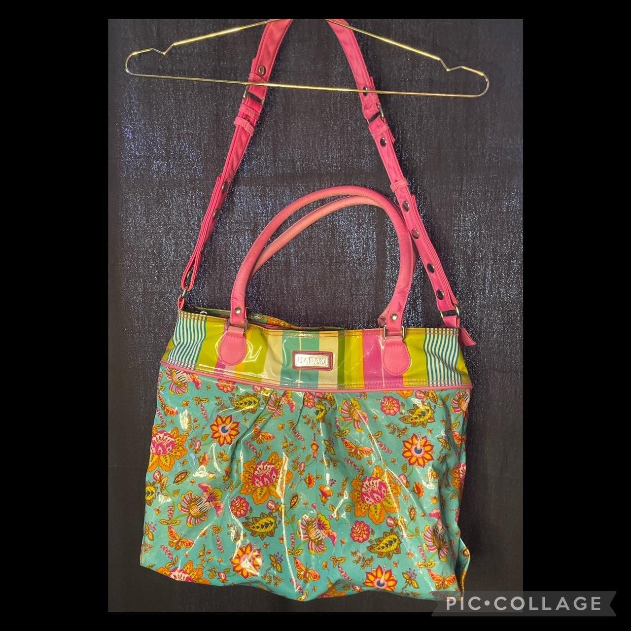 Sale Matilda Jane Platinum Multi Color Floral Print Fabric Hobo Bag Purse