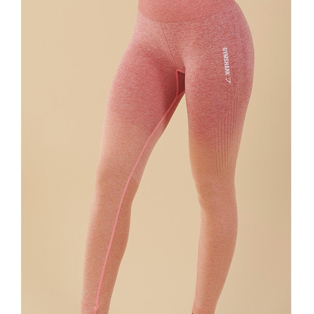 GYMSHARK Pink/Orange Ombré leggings - Depop