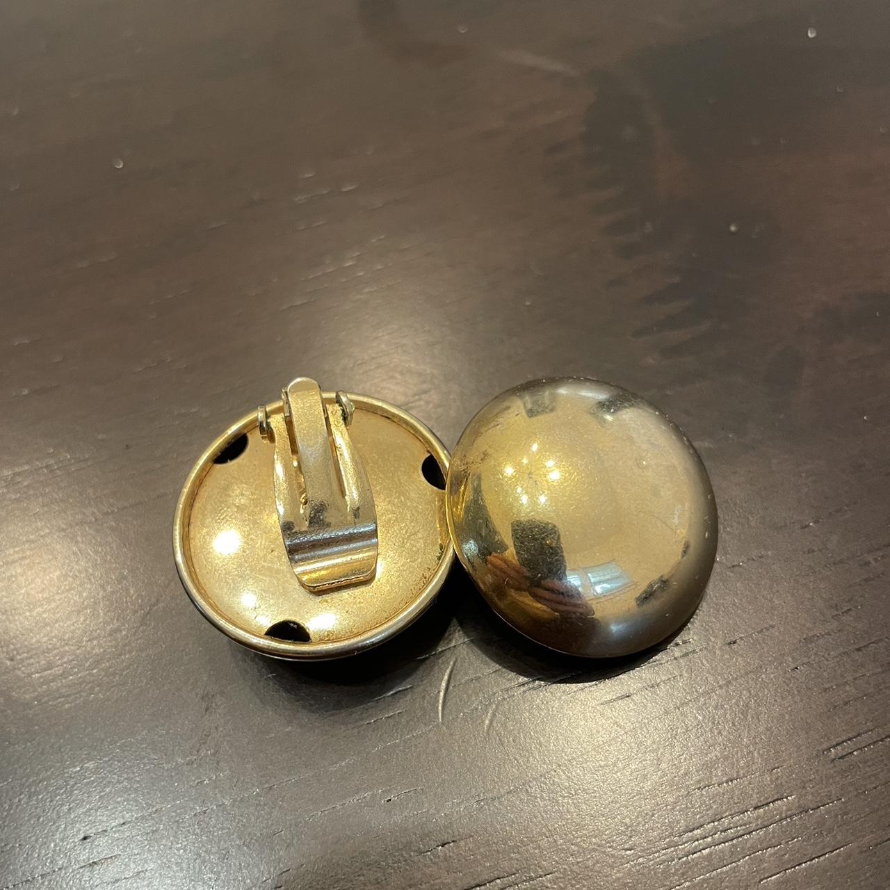 Classic gold button earrings got them... - Depop