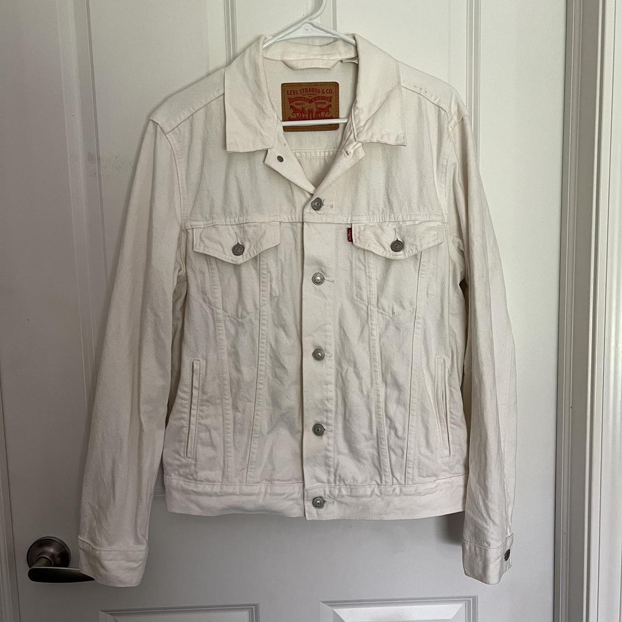 Levi white denim outlet jacket