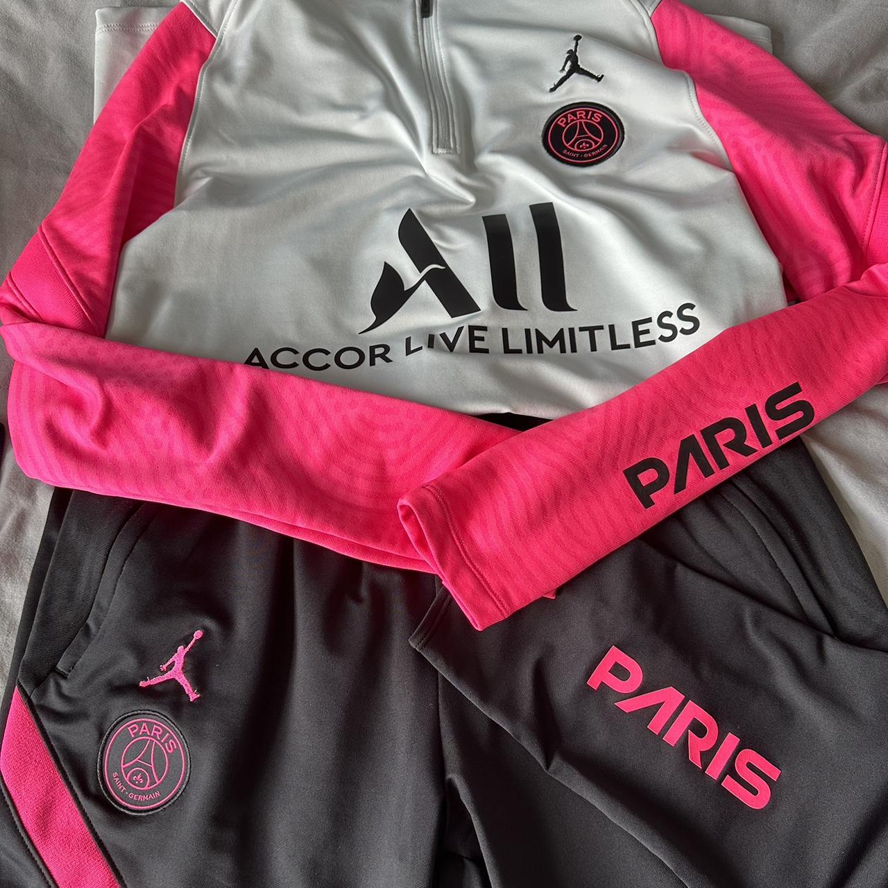 psg tracksuit white and pink