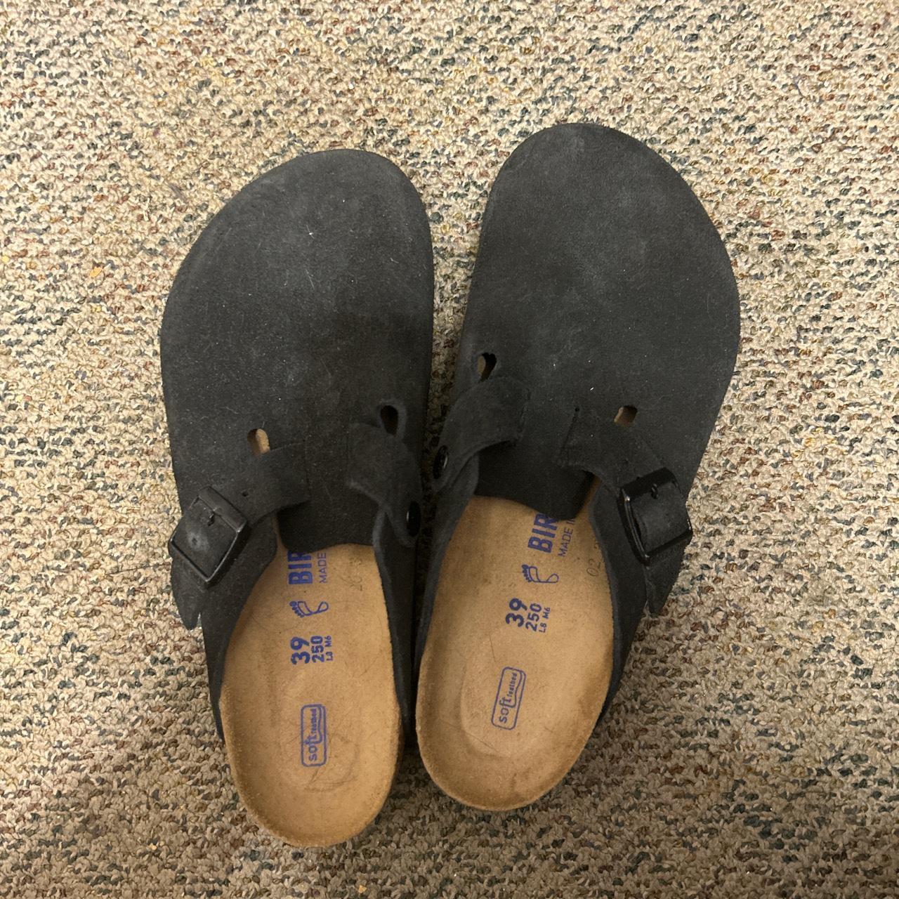 birkenstock black boston clogs