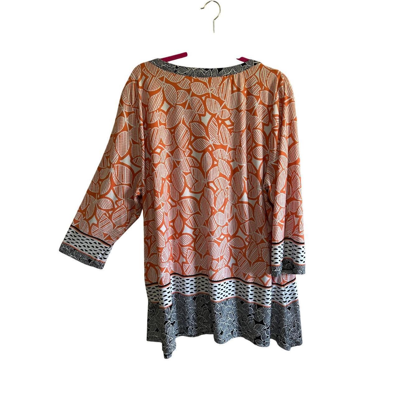 Ruby Rd. Women's Blouse - Orange/White - 3XL – Ru… - image 3