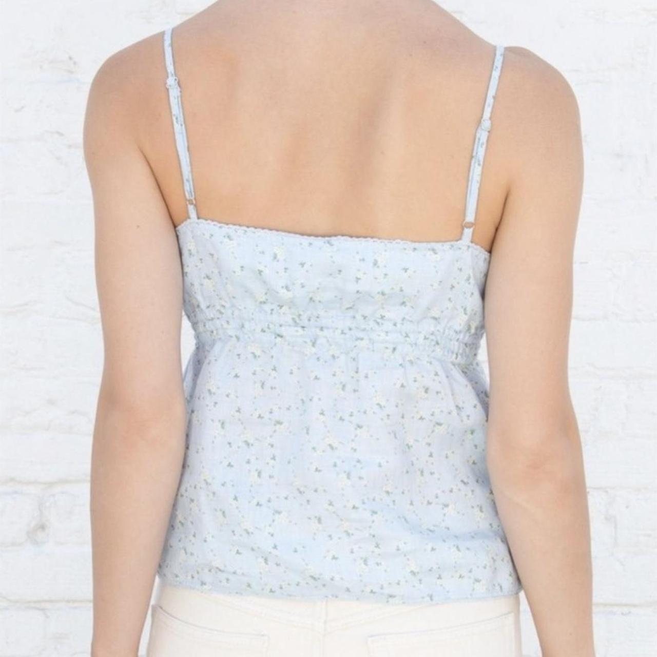 Brandy Melville Lace-up Crop Top Tank Cami Tee Light Blue One Size NWT