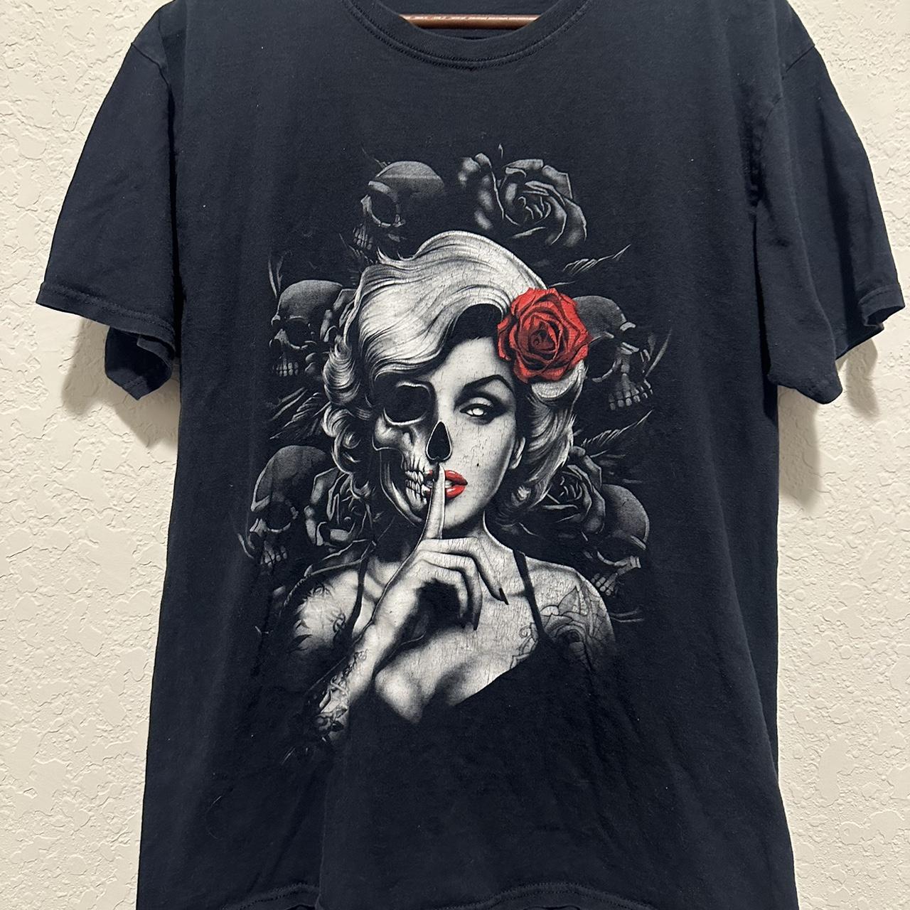 Marilyn Monroe #skull photo #tshirt #vintage #y2k | Depop