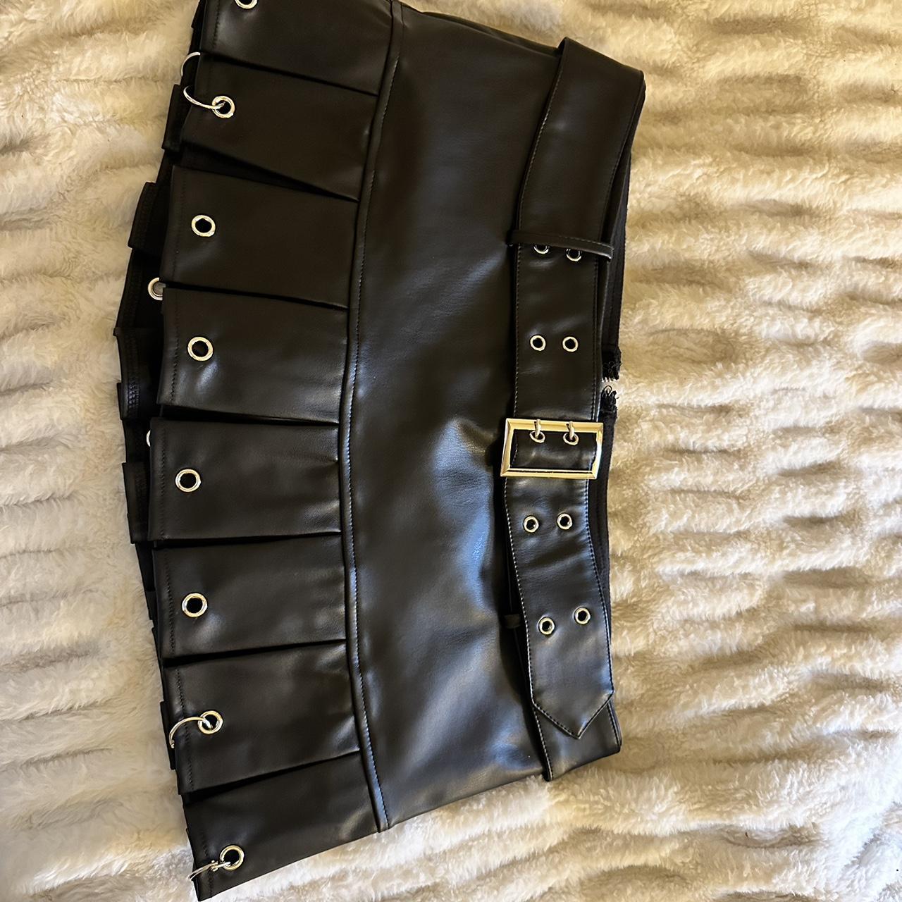Faux Leather Low Rise Mini Skort