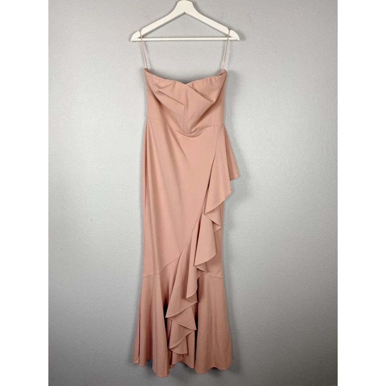 After Hours Blush Pink Strapless Ruffled Maxi Dress