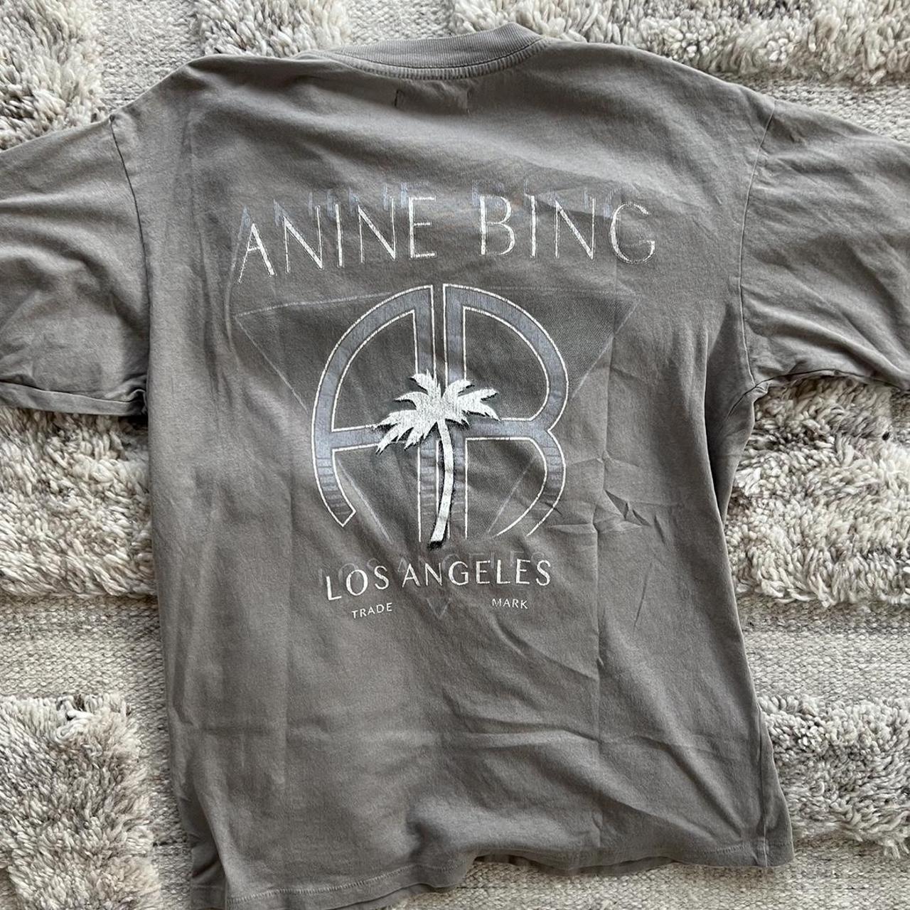 ANINE BING Women's Khaki and Tan T-shirt | Depop