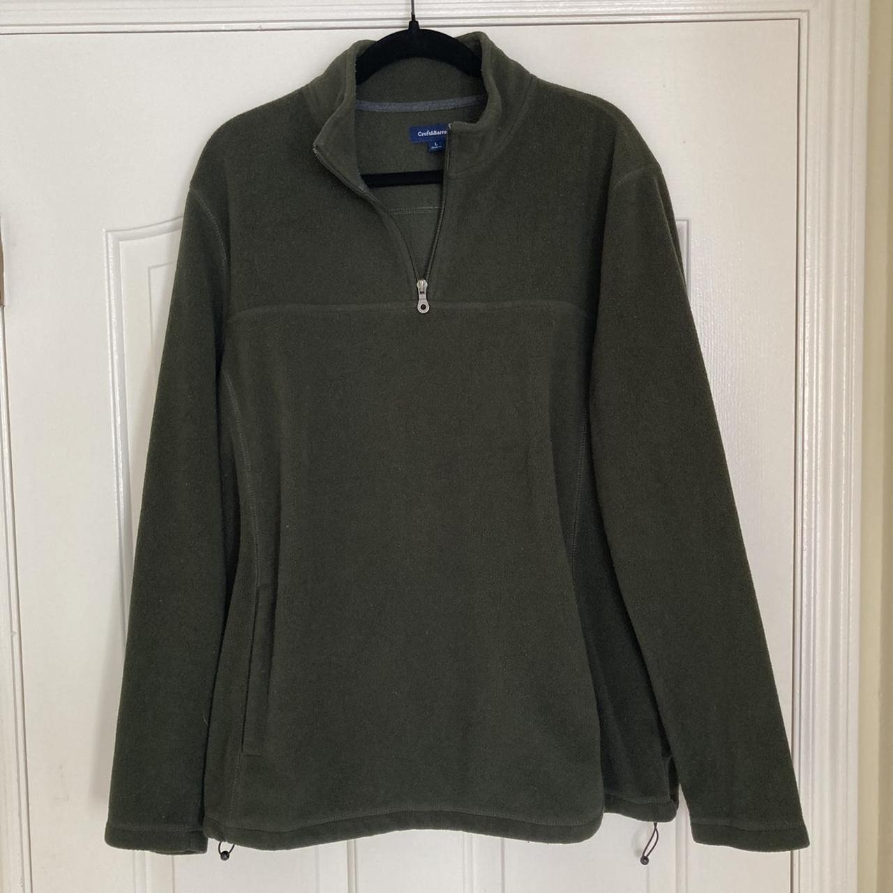 Men’s khaki green Croft & Barrow fleece sweatshirt.... - Depop