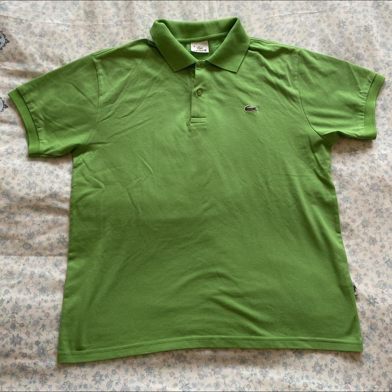 Green Lacoste polo top. Size 6 / men’s oversized M.... - Depop